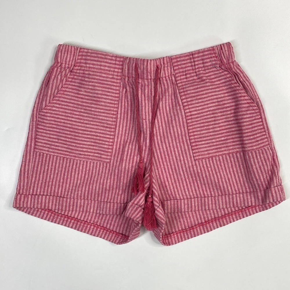 Heyson Pink Linen Drawstring Stretch Shorts Size Medium